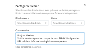Custom message on shared files